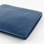 Prada Portafoglio Bifold in Pelle Saffiano Blu Navy