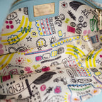 Fendi borsa a spalla in pelle azzurro cielo con logo FF in rilievo