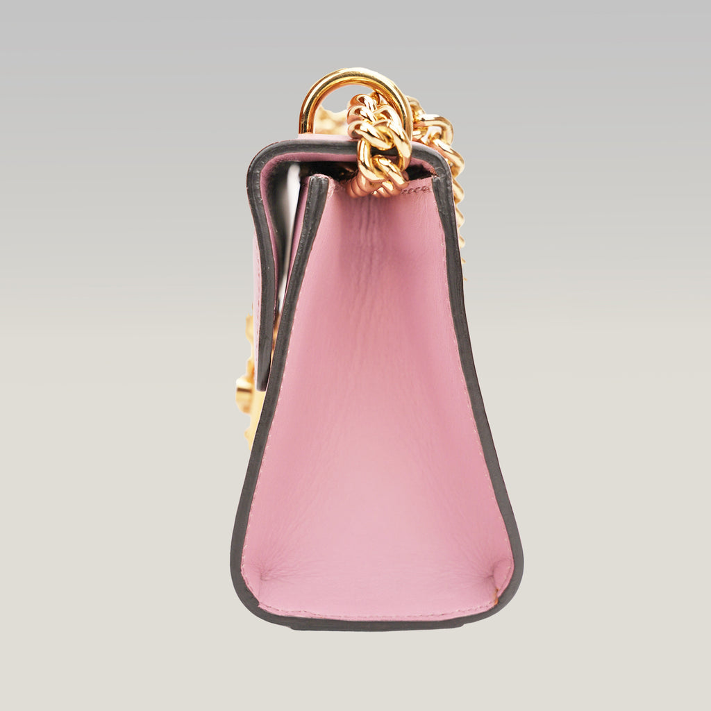 Gucci Padlock shoulder bag in pelle rosa con catena dorata