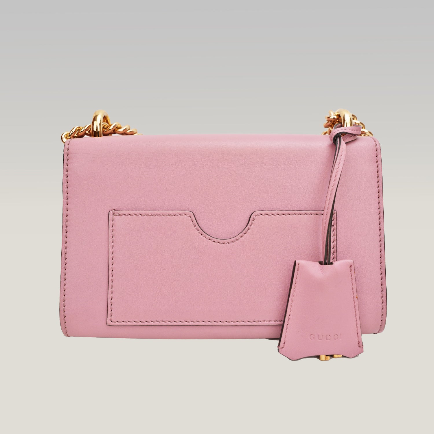 Gucci Padlock shoulder bag in pelle rosa con catena dorata
