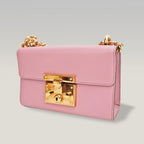 Gucci Padlock shoulder bag in pelle rosa con catena dorata