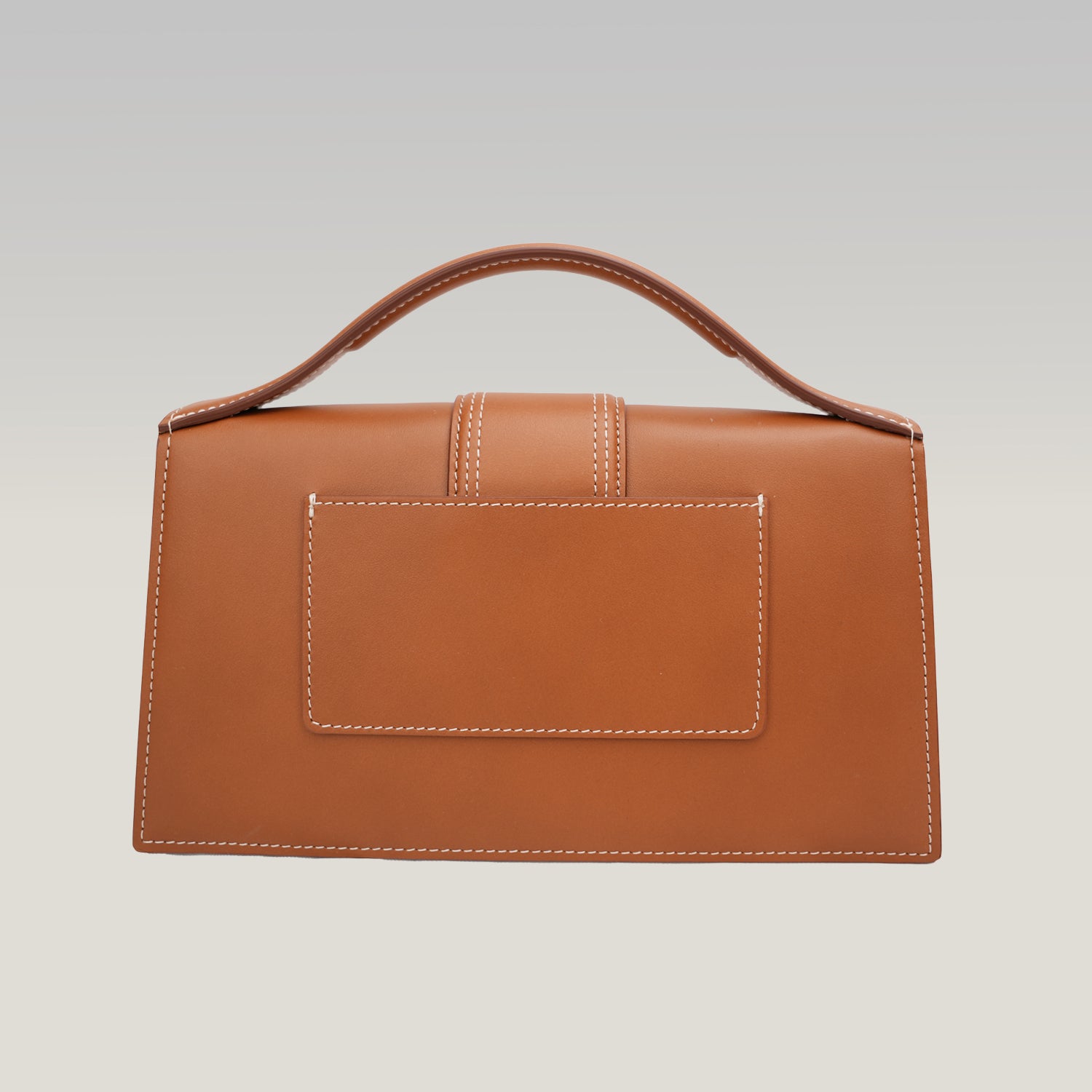 Jacquemus Le Bambino Borsa a Mano in Pelle Marrone con Logo Oro