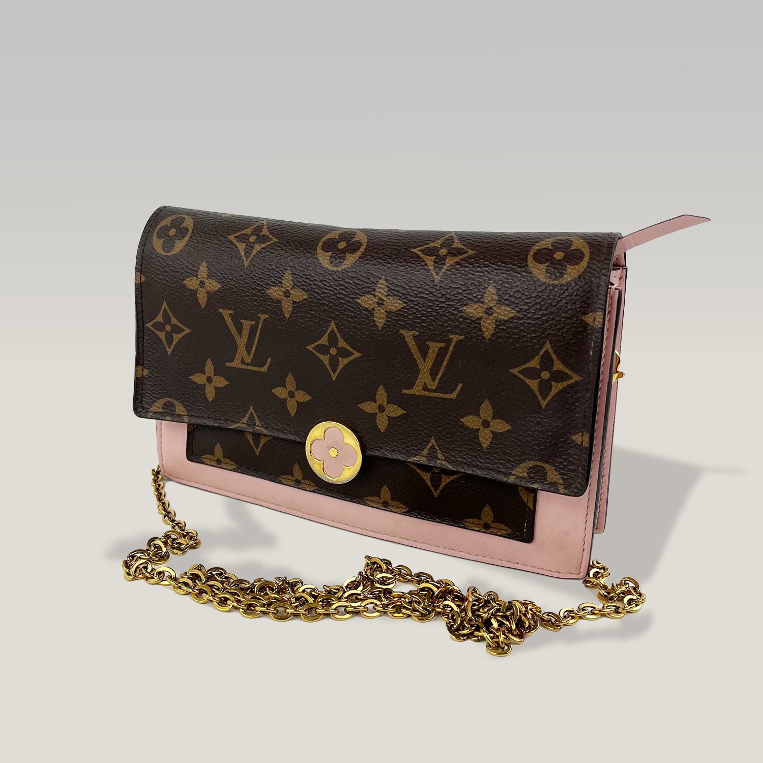 Louis Vuitton Borsa a Catena Piccola Monogram con Dettaglio Fiore Rosa