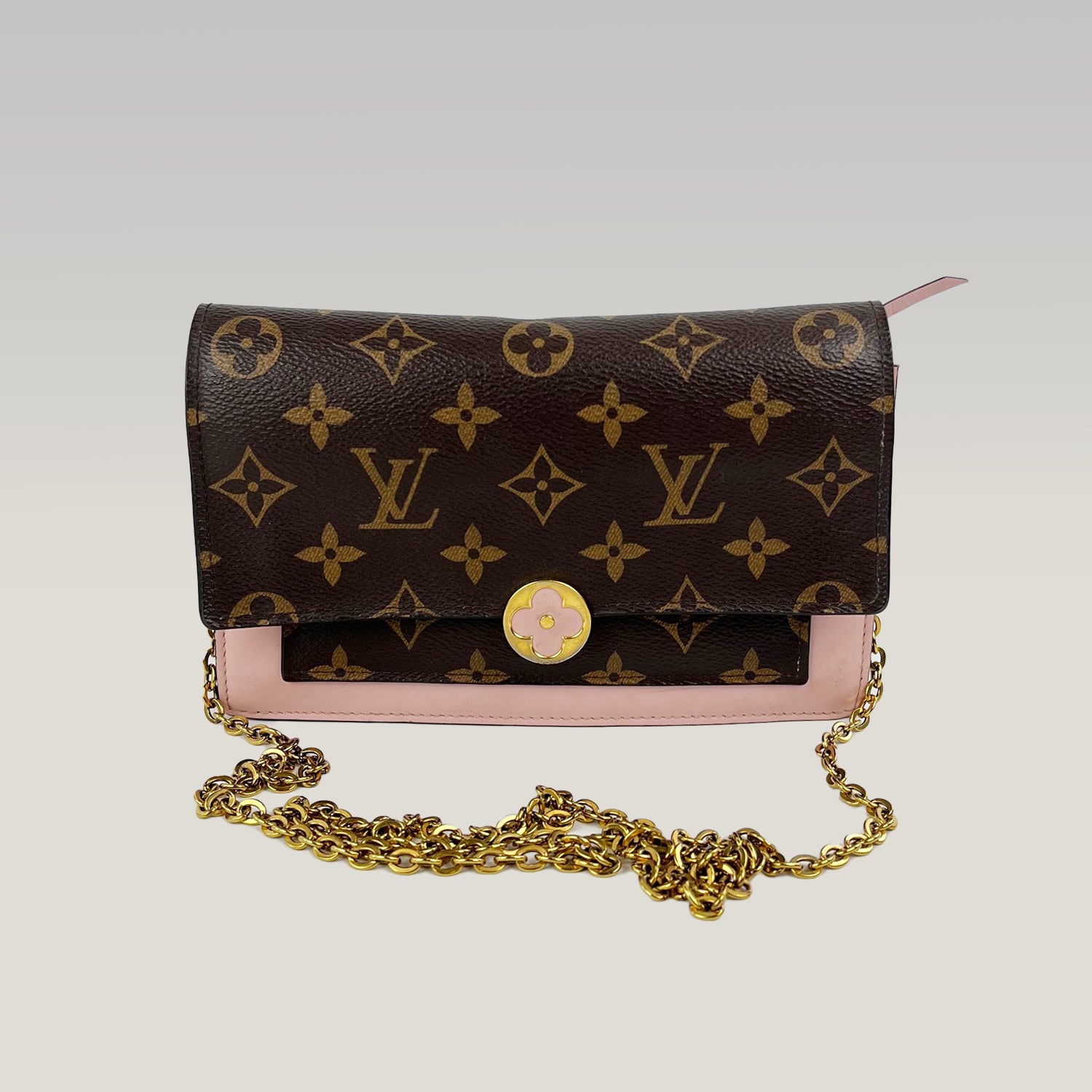 Louis Vuitton Borsa a Catena Piccola Monogram con Dettaglio Fiore Rosa