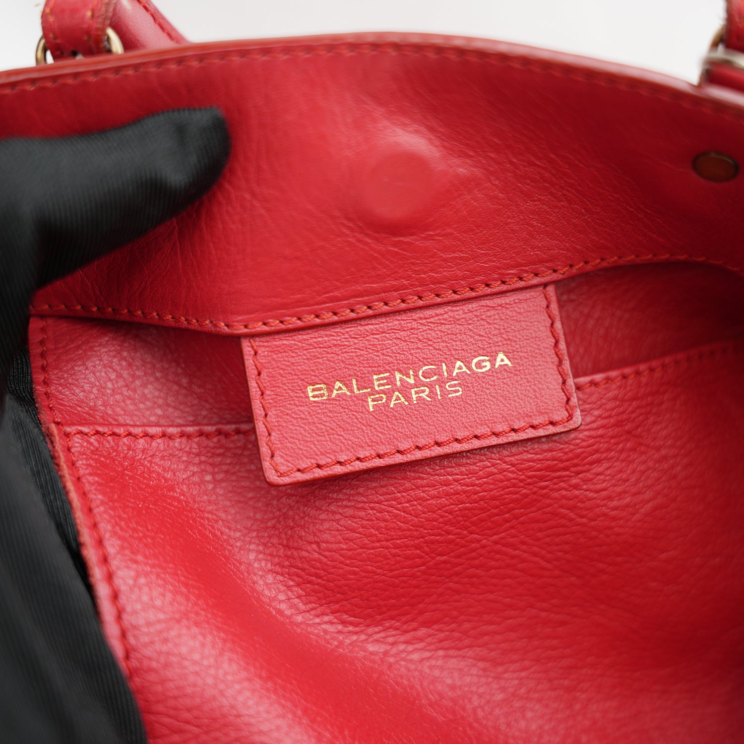 Balenciaga Borsa City in Pelle Rossa con Borchie Argento