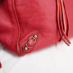 Balenciaga Borsa City in Pelle Rossa con Borchie Argento