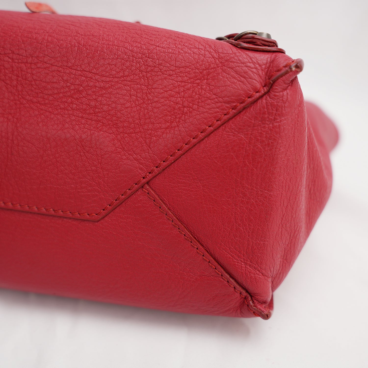 Balenciaga Borsa City in Pelle Rossa con Borchie Argento
