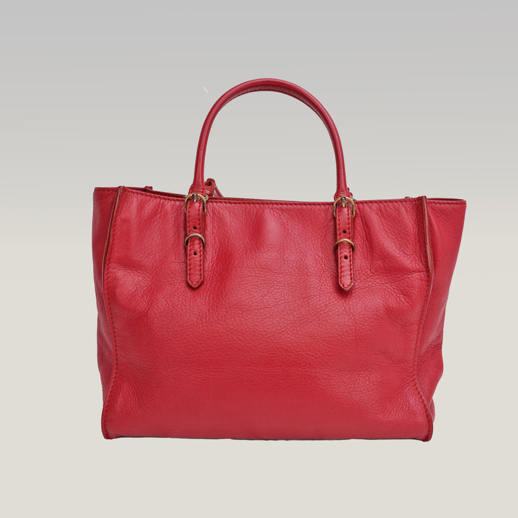 Balenciaga Borsa City in Pelle Rossa con Borchie Argento
