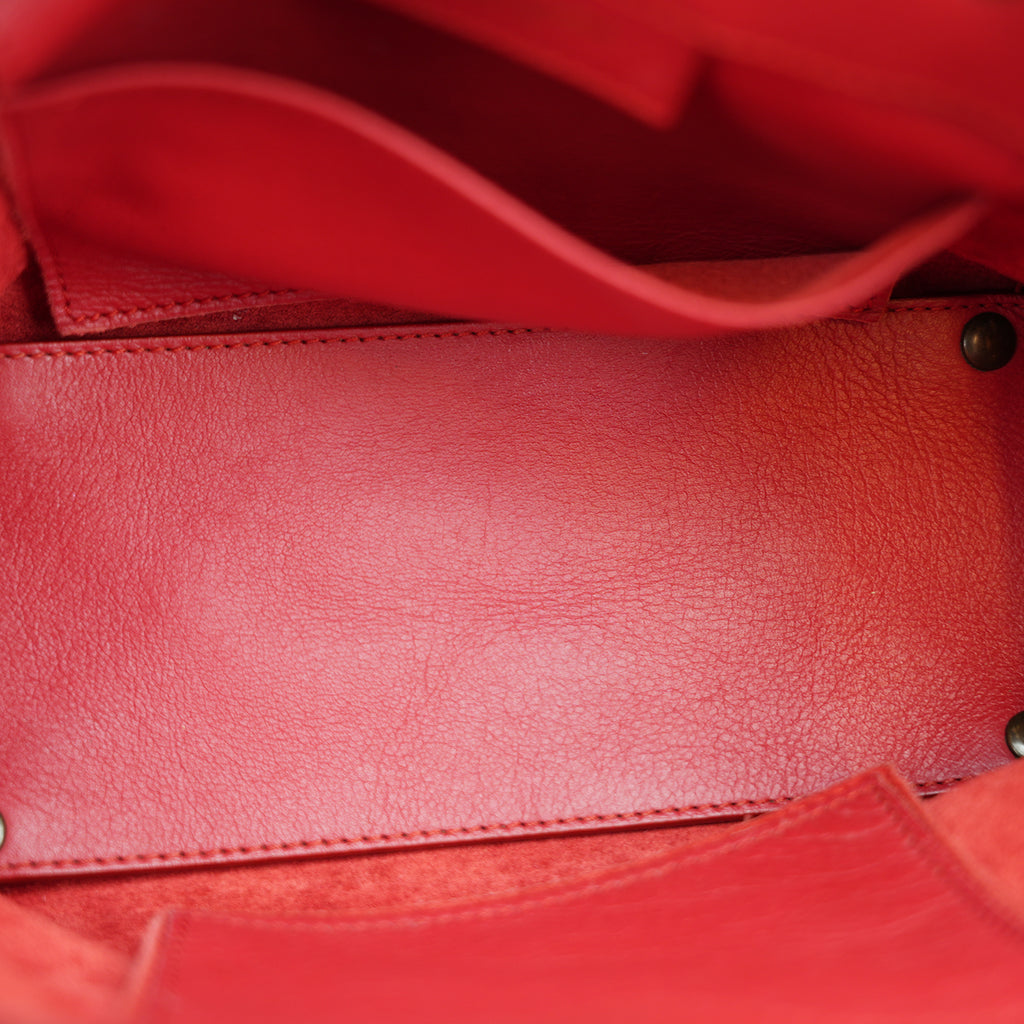 Balenciaga Borsa City in Pelle Rossa con Borchie Argento