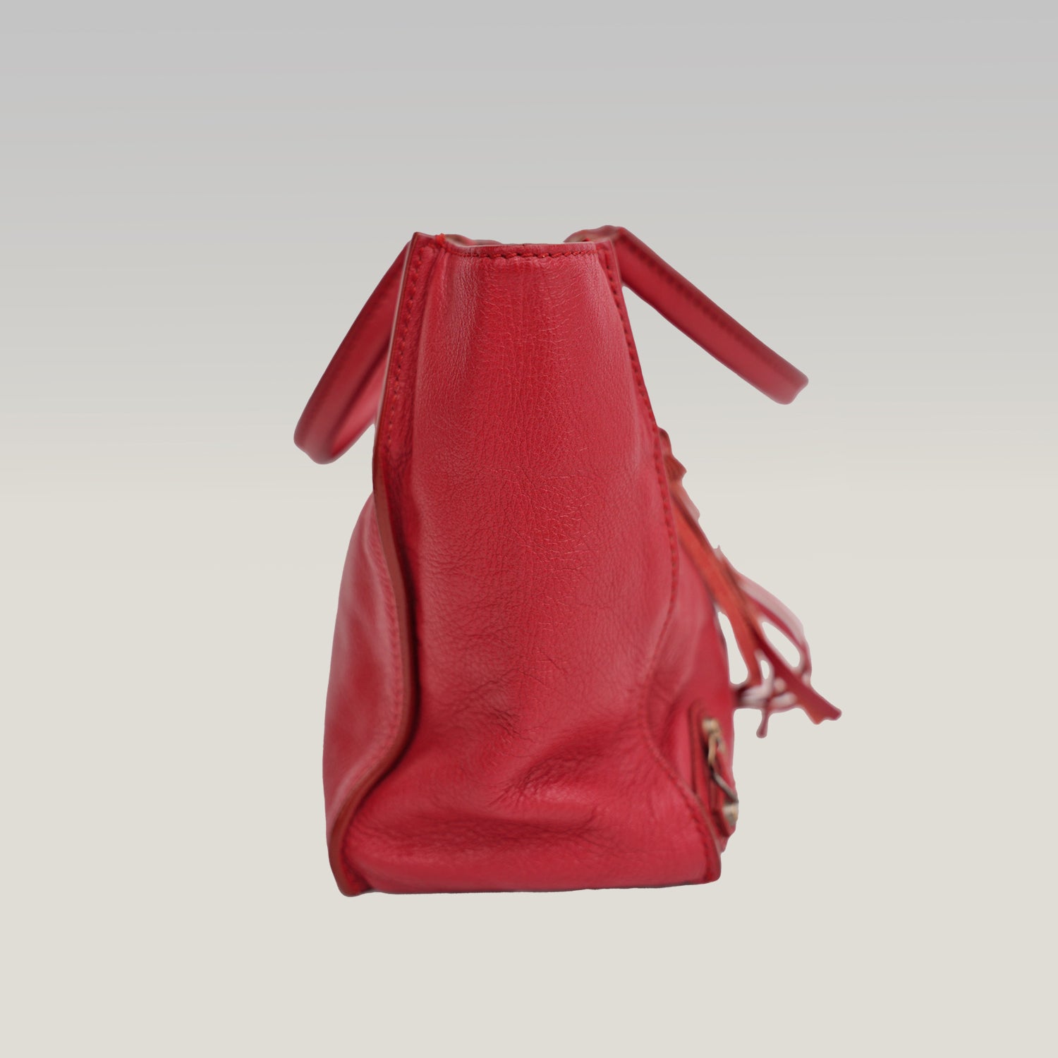 Balenciaga Borsa City in Pelle Rossa con Borchie Argento