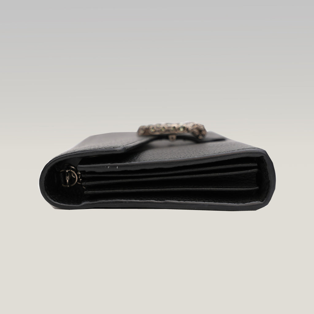 Gucci Dionysus Dollar Black Calfskin Chain Wallet