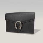Gucci Dionysus Dollar Black Calfskin Chain Wallet