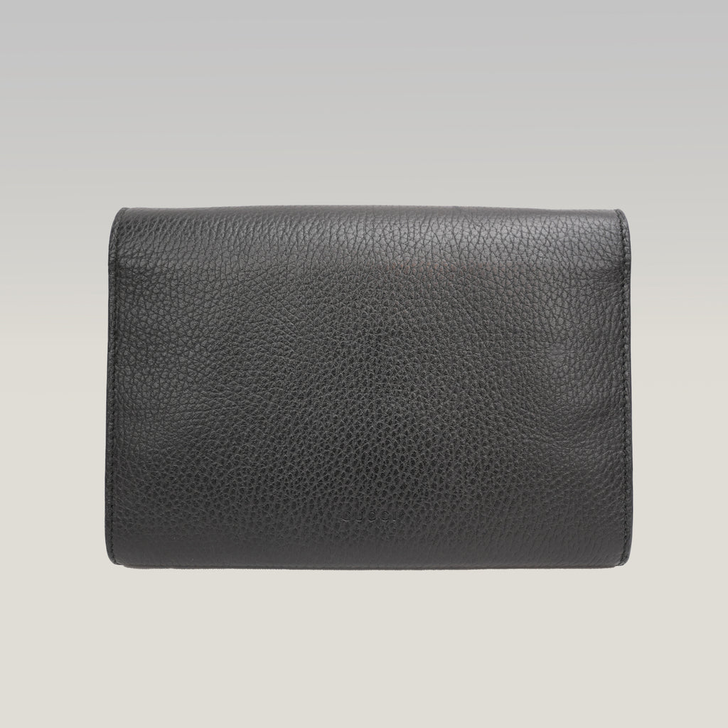 Gucci Dionysus Dollar Black Calfskin Chain Wallet