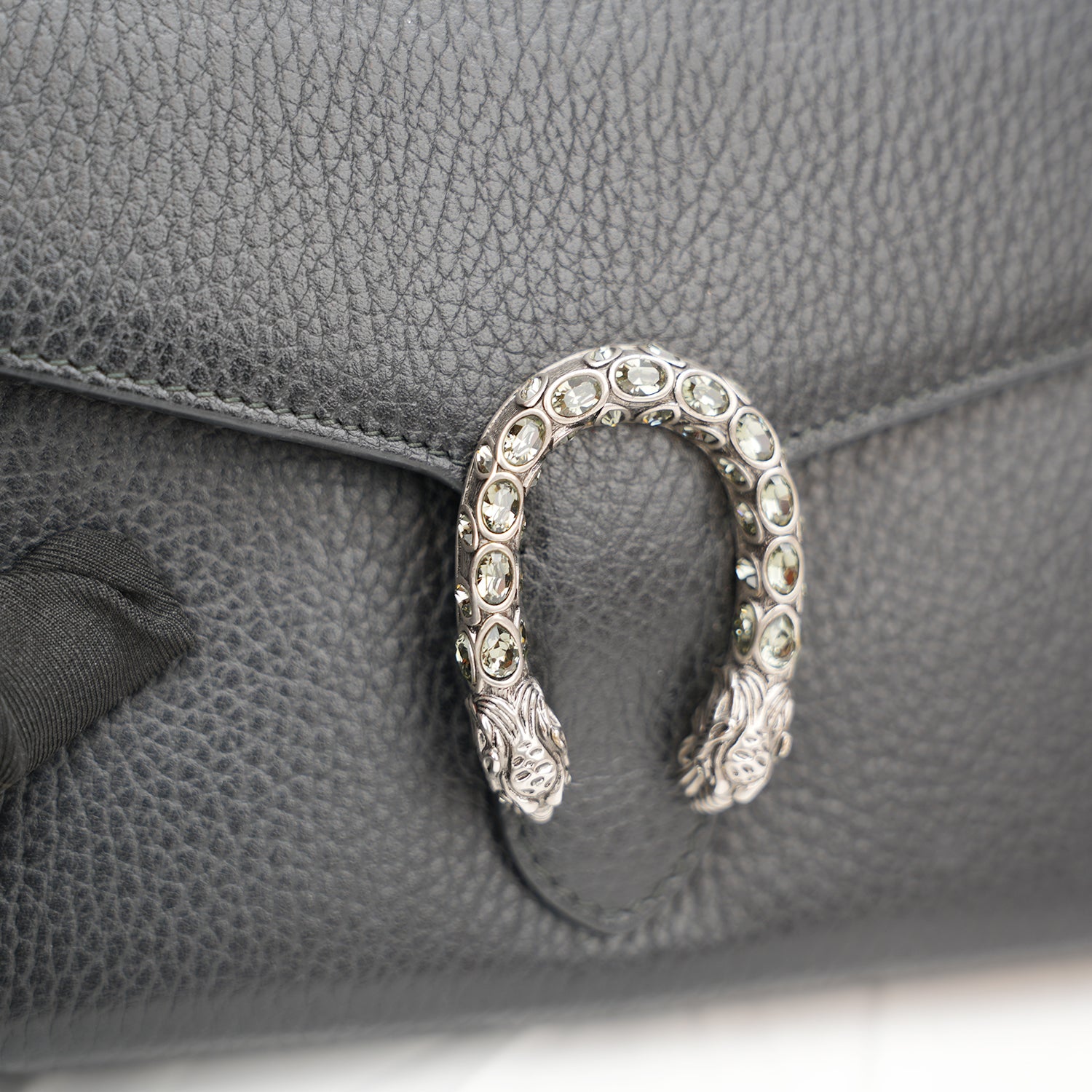 Gucci Dionysus Dollar Black Calfskin Chain Wallet