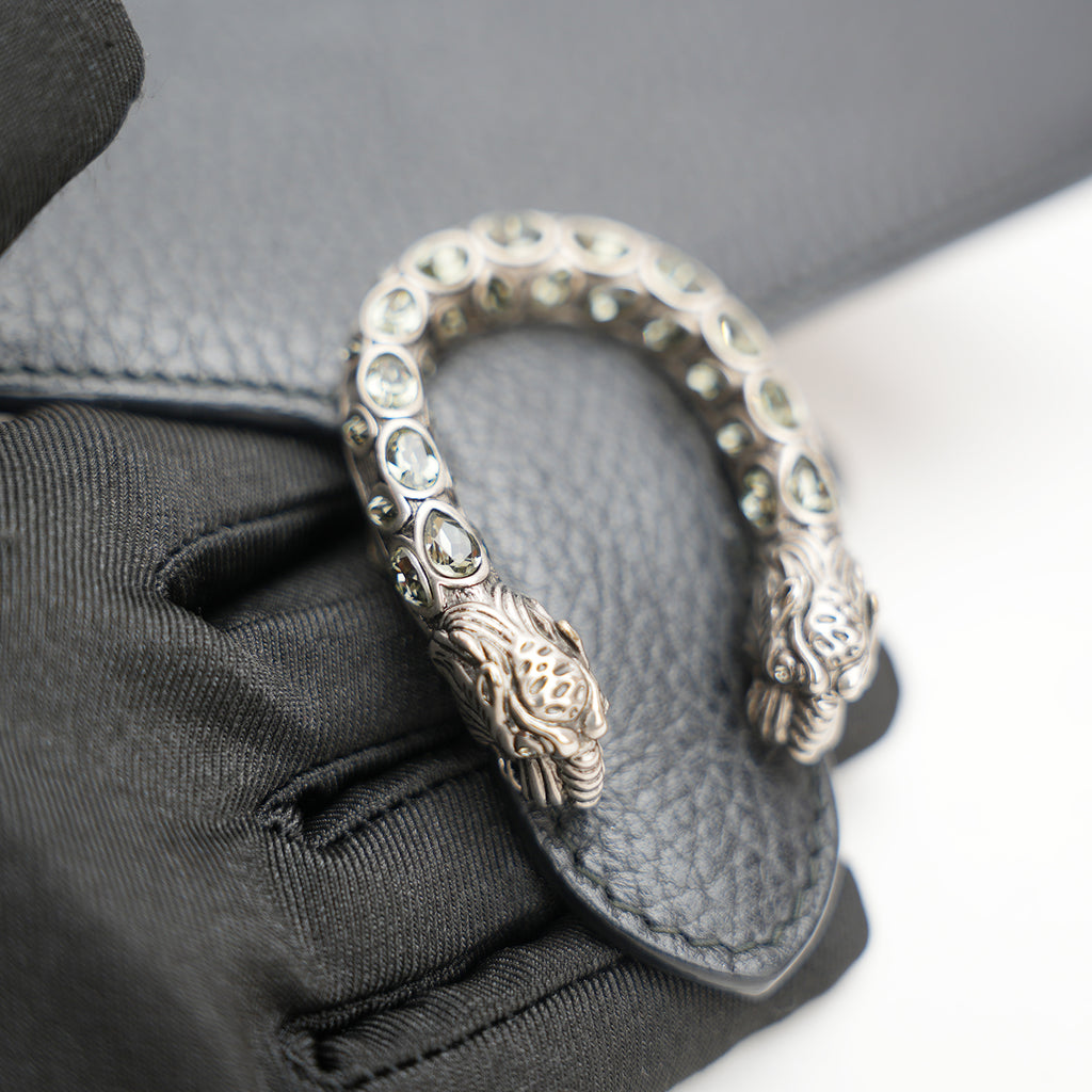 Gucci Dionysus Dollar Black Calfskin Chain Wallet