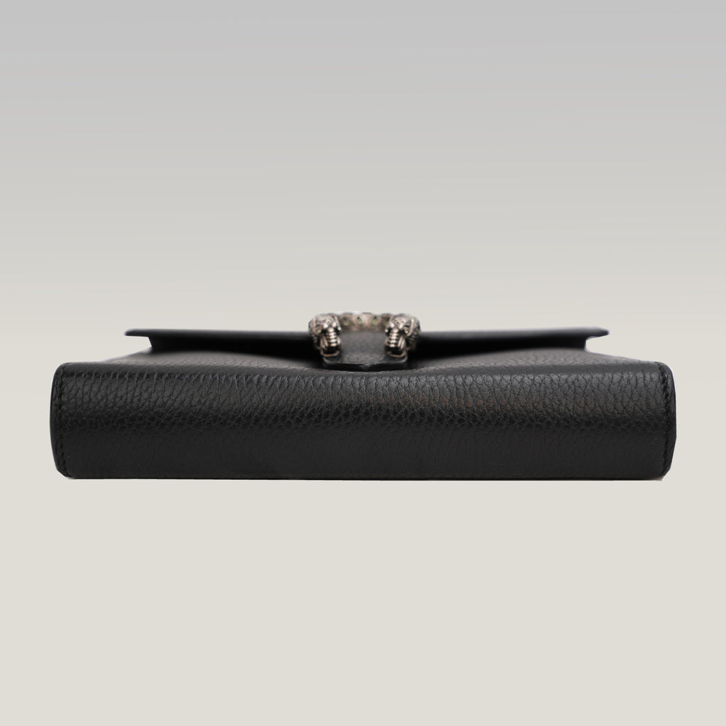Gucci Dionysus Dollar Black Calfskin Chain Wallet