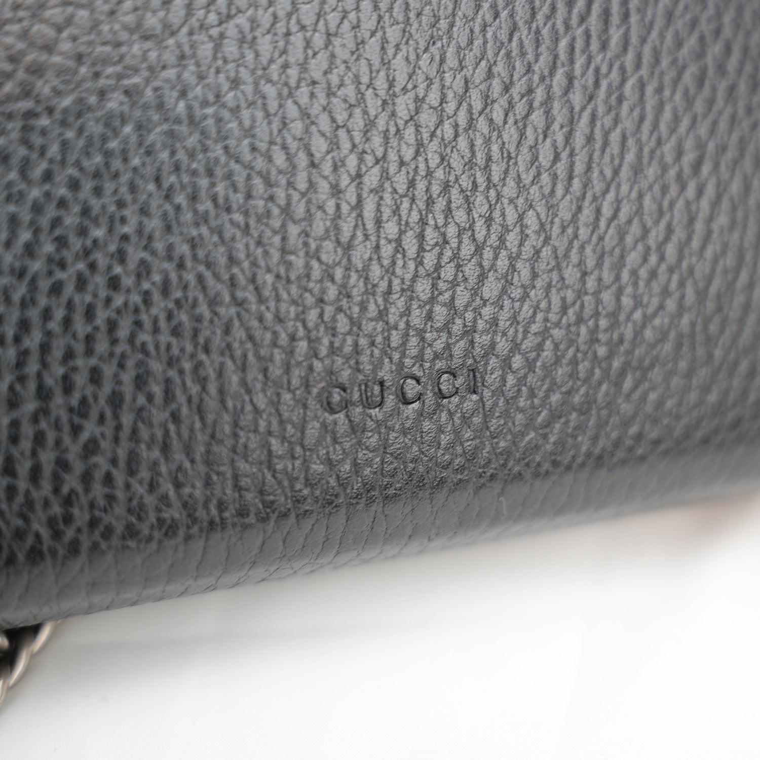 Gucci Dionysus Dollar Black Calfskin Chain Wallet