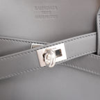 Balenciaga Bel Air Carry All Borsa Piccola in Pelle Grigia con Hardware Argento