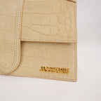 Jacquemus Large Le Bambino Croc Embossed Leather Tote Bag Beige