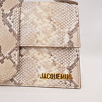 Jacquemus Le Grand Bambino Python Embossed Leather Medium Crossbody Bag Beige