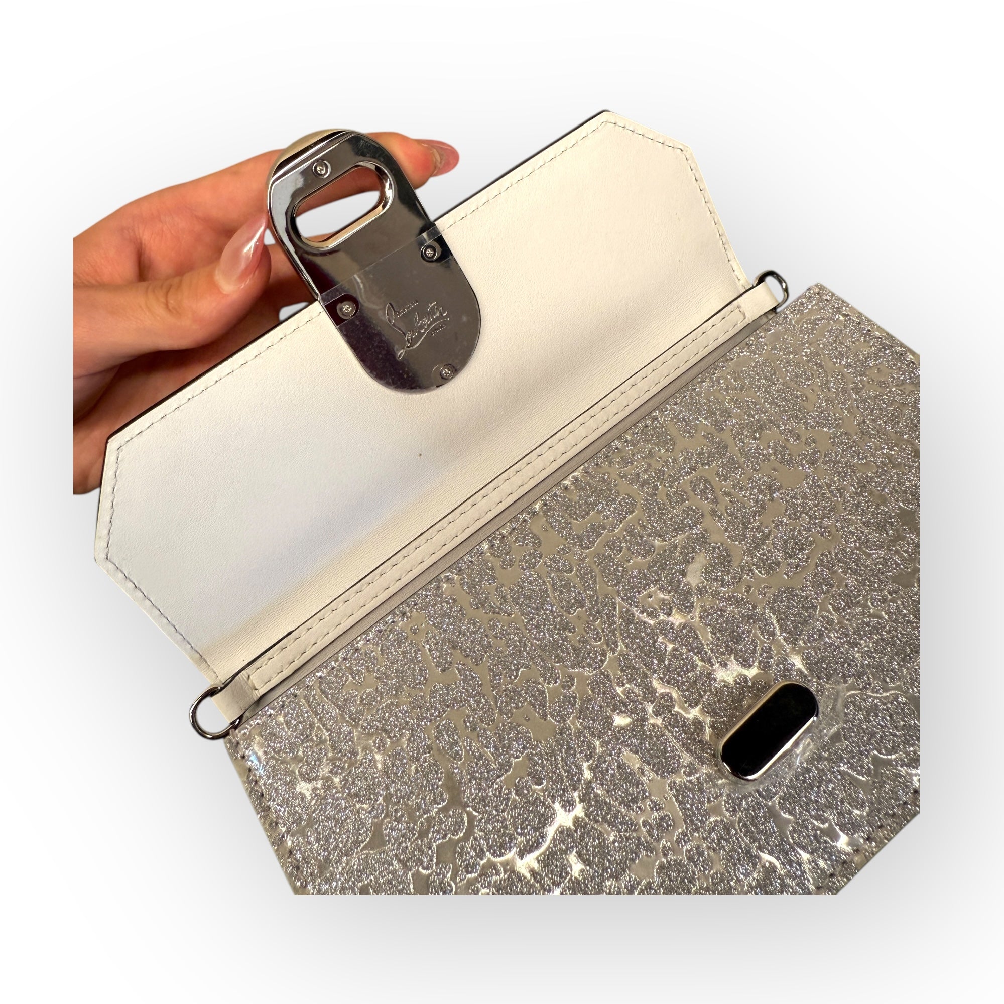 Christian Louboutin – Borsa a Mano in Vernice Glitterata