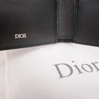 Portafoglio Dior CD Icon Bifold Nero in Pelle Martellata da Uomo