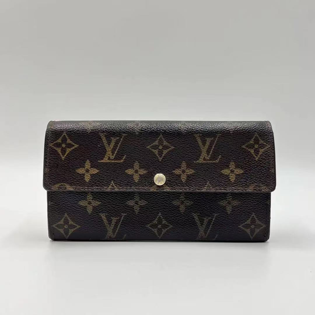 Louis Vuitton portafoglio lungo Monogram con patta