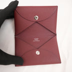 Hermès Portacarte in Pelle Bordeaux Stamp K con Scatola