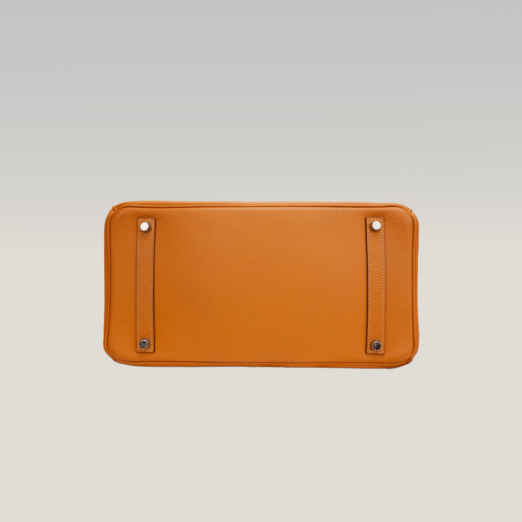 Hermès Birkin 35 color Gold con ferramenta argentata – borsa a mano