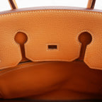 Hermès Birkin 35 color Gold con ferramenta argentata – borsa a mano