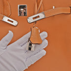 Hermès Birkin 35 color Gold con ferramenta argentata – borsa a mano