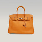 Hermès Birkin 35 color Gold con ferramenta argentata – borsa a mano
