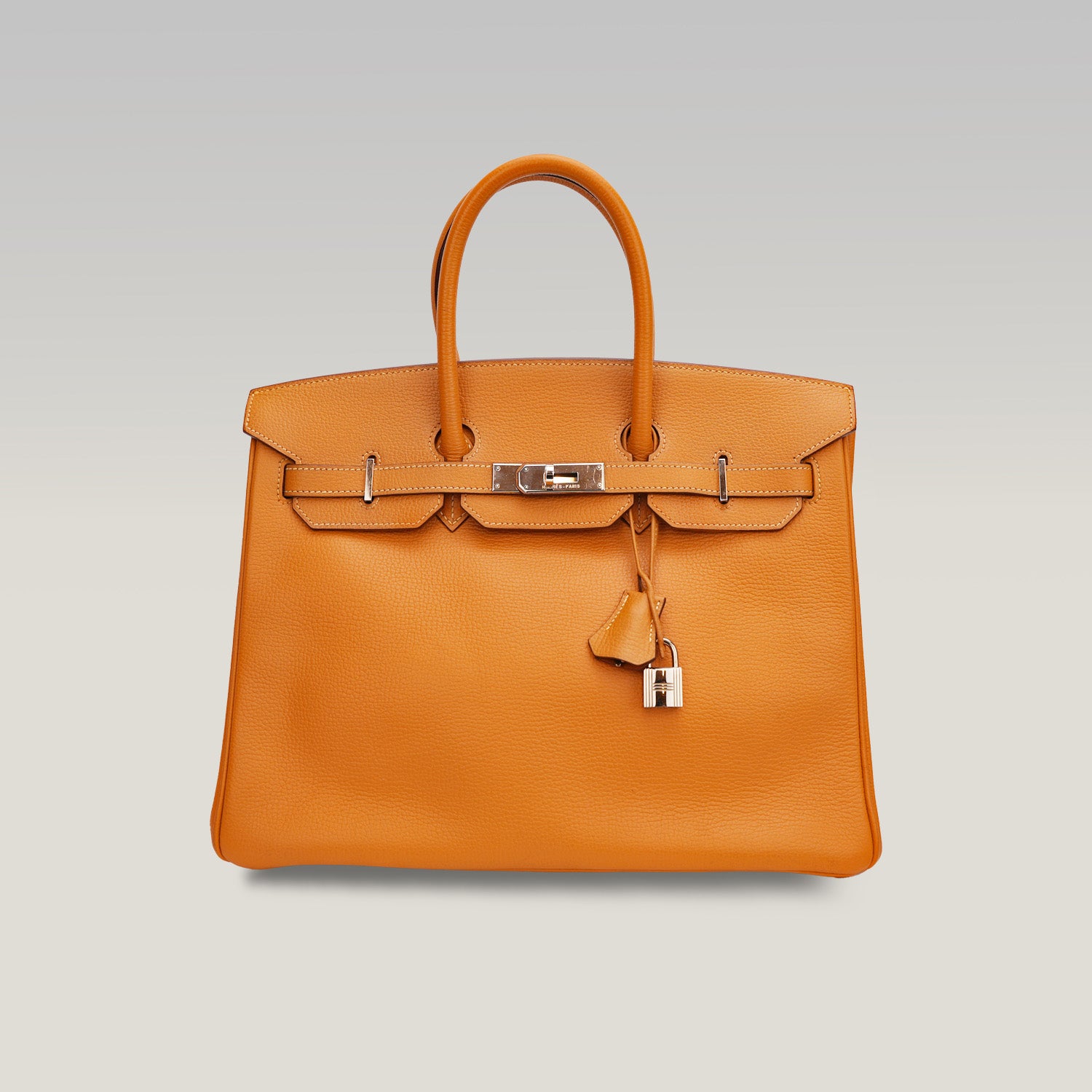 Hermès Birkin 35 color Gold con ferramenta argentata – borsa a mano