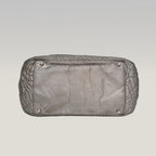 Chanel borsa vintage in pelle trapuntata argento con logo CC