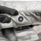 Chanel borsa vintage in pelle trapuntata argento con logo CC