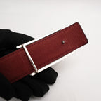 Hermès Brown Leather Belt with Silver Metal Buckle and Orange Detail