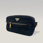 Prada Black Nylon Shoulder Bag Mini Bag with Leather Details
