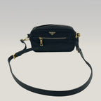 Prada Black Nylon Shoulder Bag Mini Bag with Leather Details