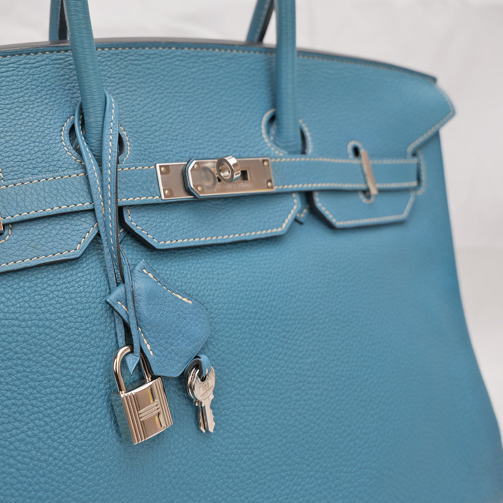 Hermès Birkin 35 Togo Blue Jean – Silver Hardware 