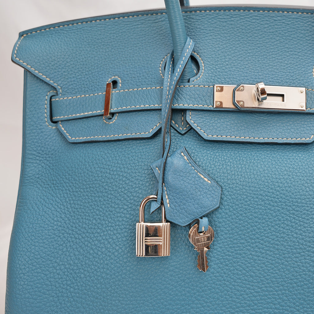 Hermès Birkin 35 Togo Blue Jean – Silver Hardware 