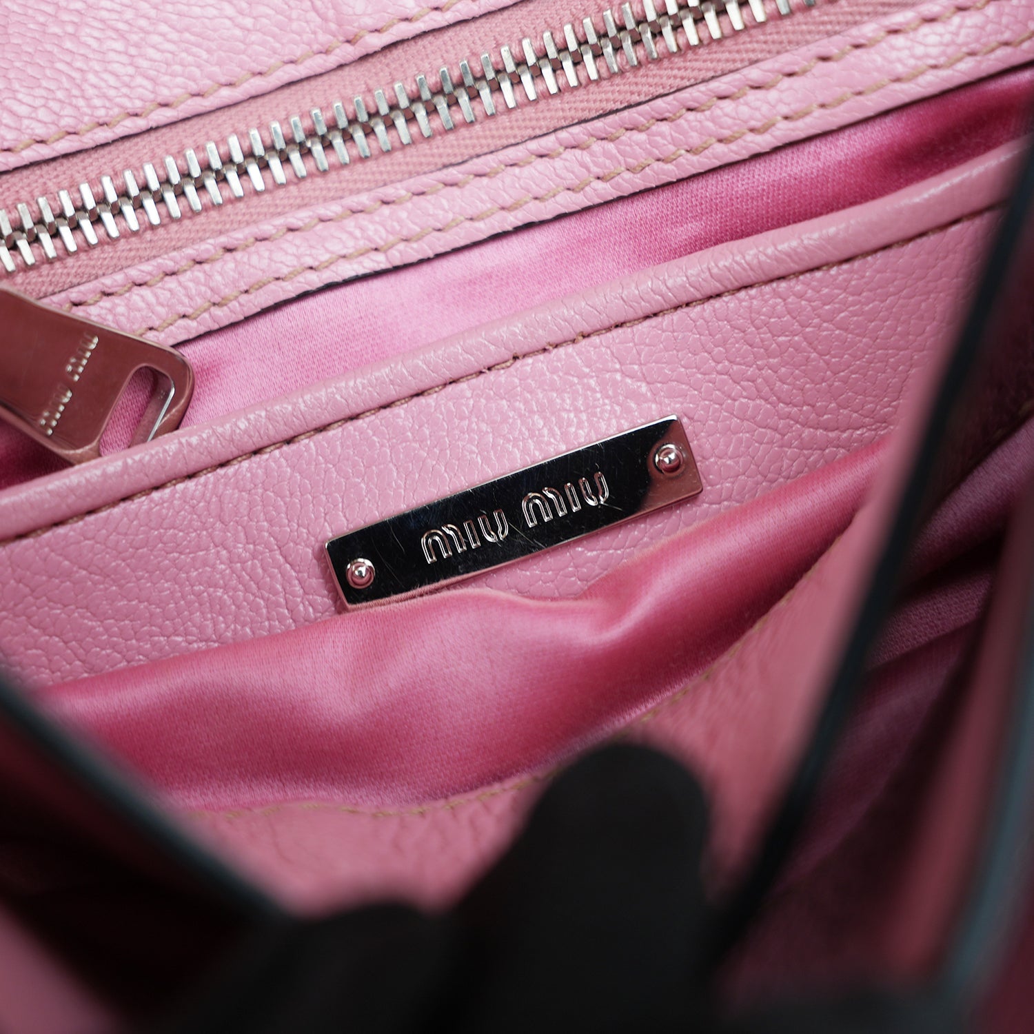 Miu Miu Pink Leather Shoulder Bag Crossbody Bag with Turn-Lock Closure