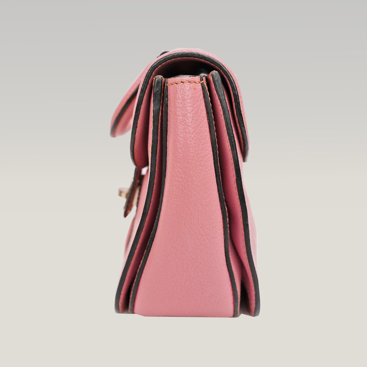 Miu Miu Pink Leather Shoulder Bag Crossbody Bag with Turn-Lock Closure