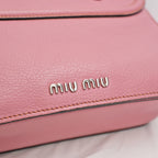 Miu Miu Pink Leather Shoulder Bag Crossbody Bag with Turn-Lock Closure