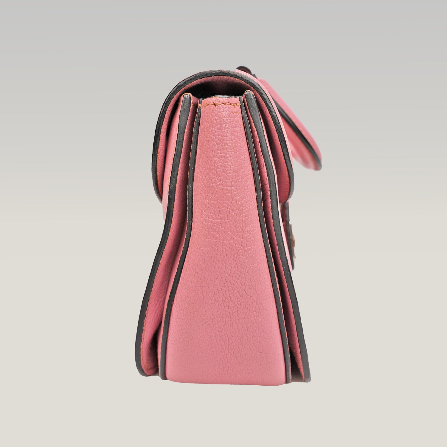 Miu Miu Pink Leather Shoulder Bag Crossbody Bag with Turn-Lock Closure