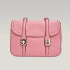 Miu Miu Pink Leather Shoulder Bag Crossbody Bag with Turn-Lock Closure