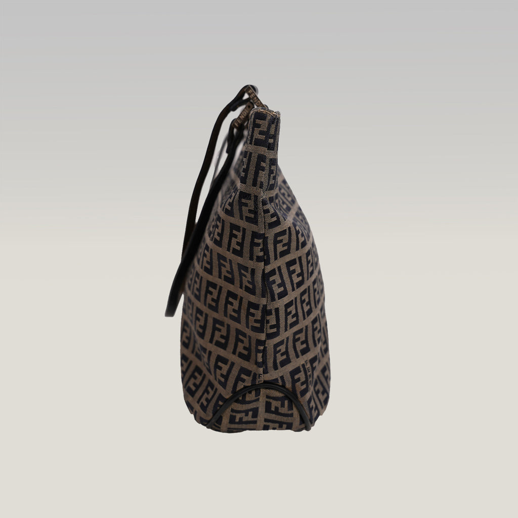 Fendi FF – borsa a mano in tela monogram con hardware argento