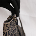 Fendi FF – borsa a mano in tela monogram con hardware argento