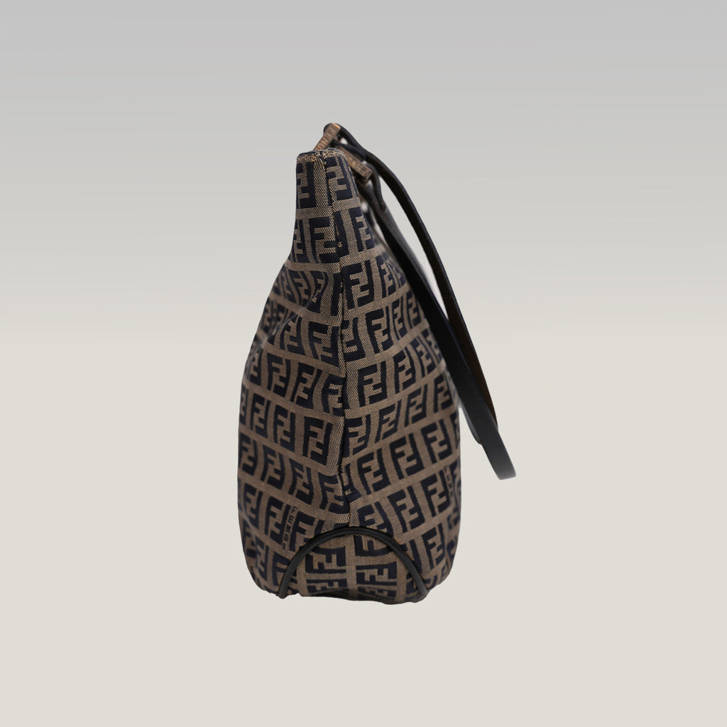 Fendi FF – borsa a mano in tela monogram con hardware argento