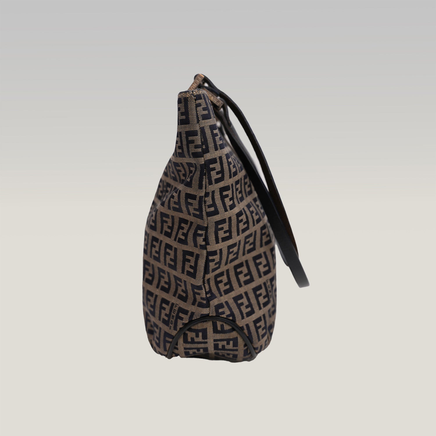 Fendi FF – borsa a mano in tela monogram con hardware argento