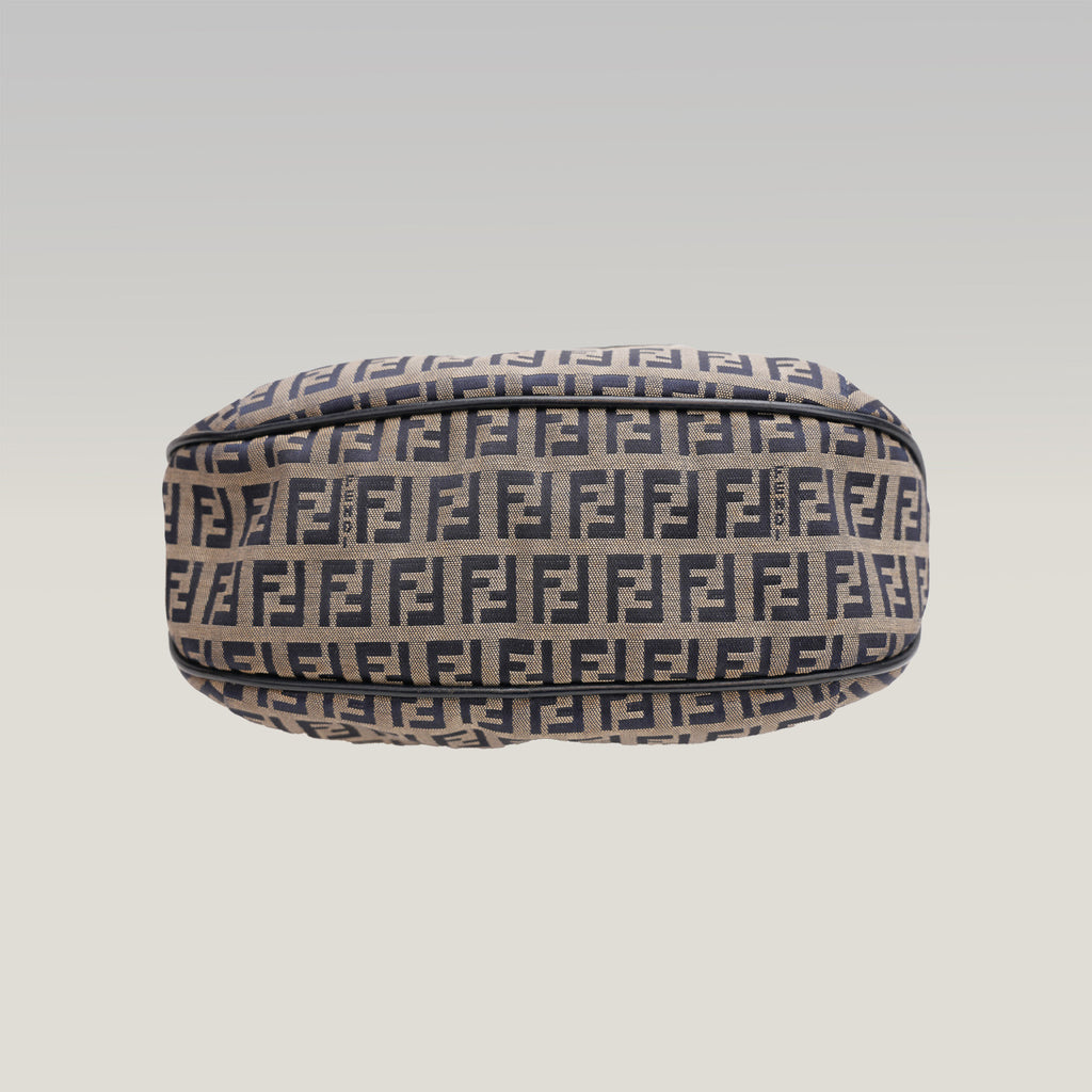 Fendi FF – borsa a mano in tela monogram con hardware argento